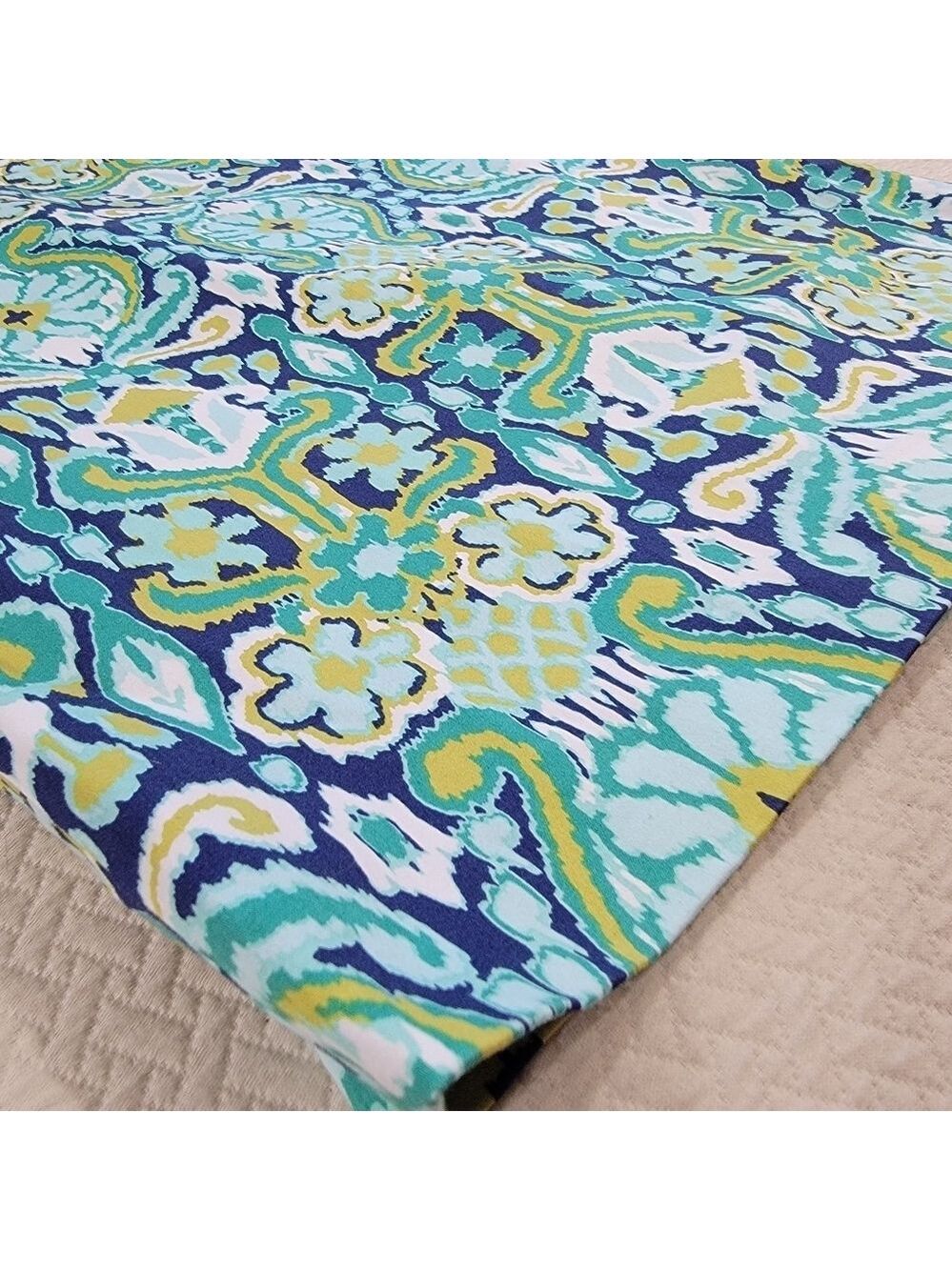 Jones New York Navy, Teal & Lime Patterned Pencil Skirt - Picture 3 of 8